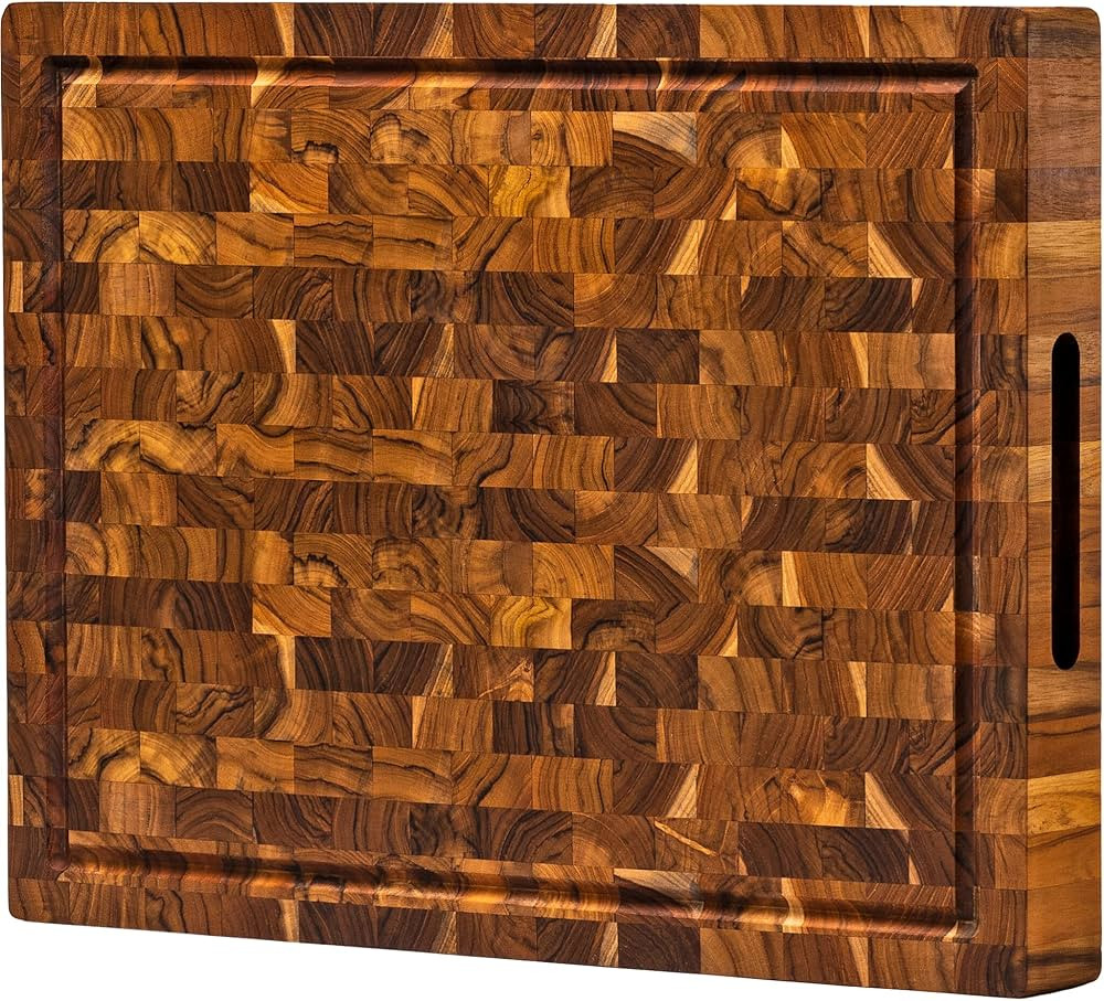 Extra Large End Grain Butcher Block Cutting Board [1.5" Thick]. Made of Teak Wood and Conditioned... | Amazon (US)