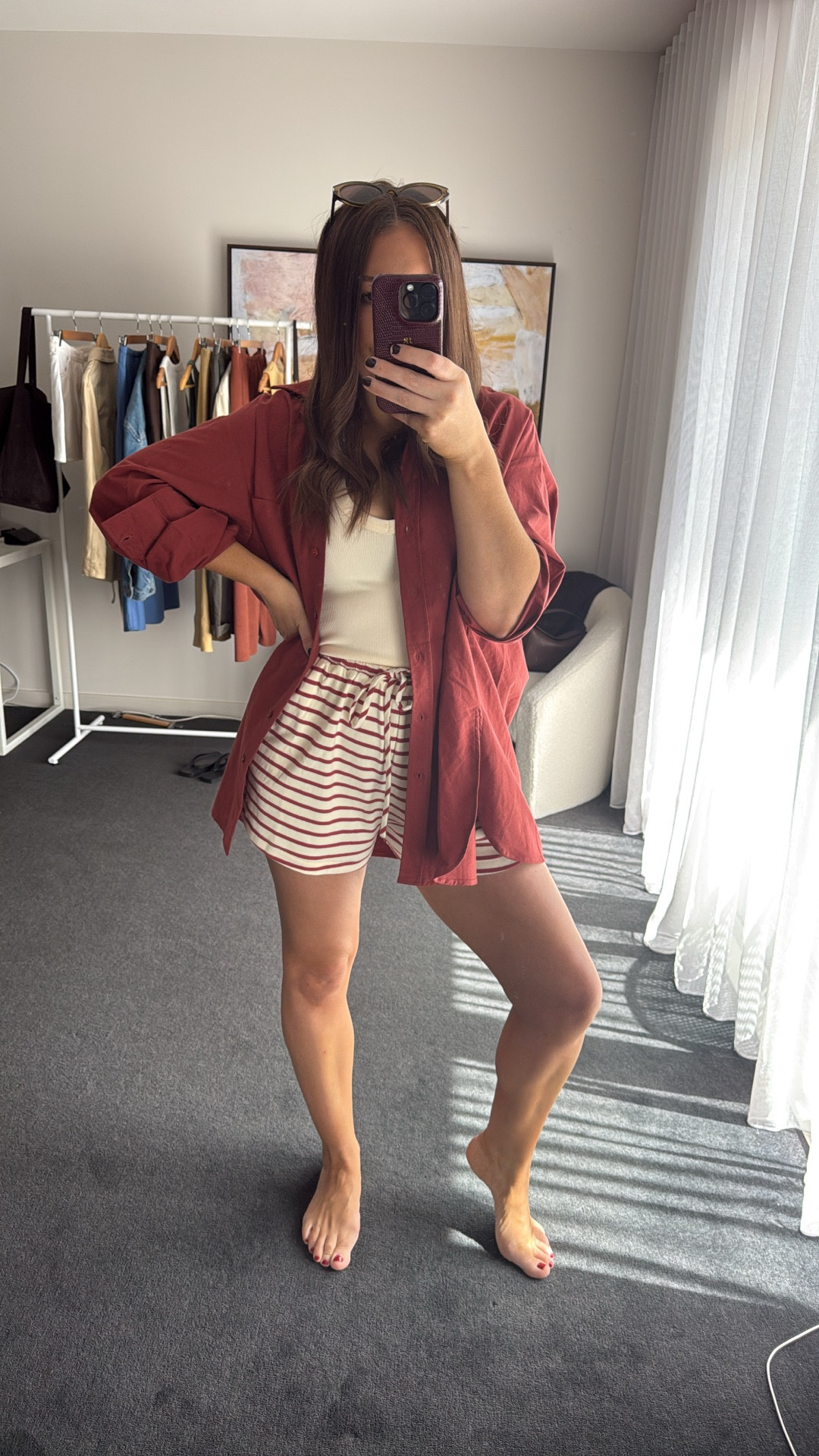 Summer OOTD 🌺 

Shirt: DISSH, size 6 (size down, very OS) 
Tank: DISSH, size M (size up, snug) 
Shorts: DISSH, nola shorts in a size M 

#LTKstyletip #LTKsummer #LTKaustralia