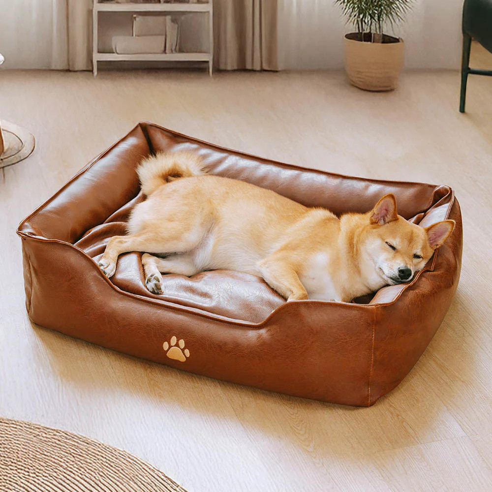 Luxury Faux Leather Waterproof Removable Dog Sofa Bed | FunnyFuzzy Affiliate Program