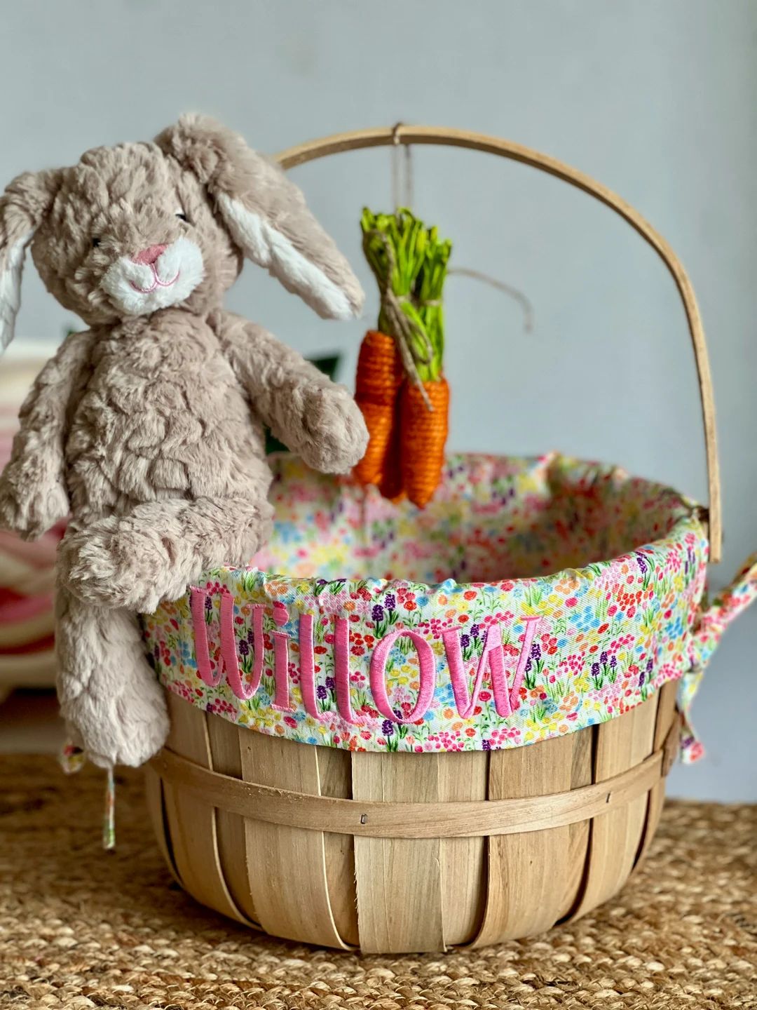 Embroidered Easter Basket, Custom Kids Basket, Easter, Basket, Personalized Easter Basket - Etsy | Etsy (US)