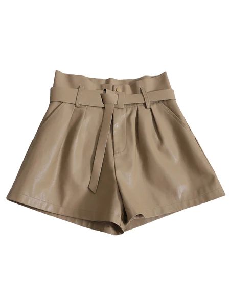 'Sophia' Belted Faux Leather Shorts (3 Colors) | Goodnight Macaroon