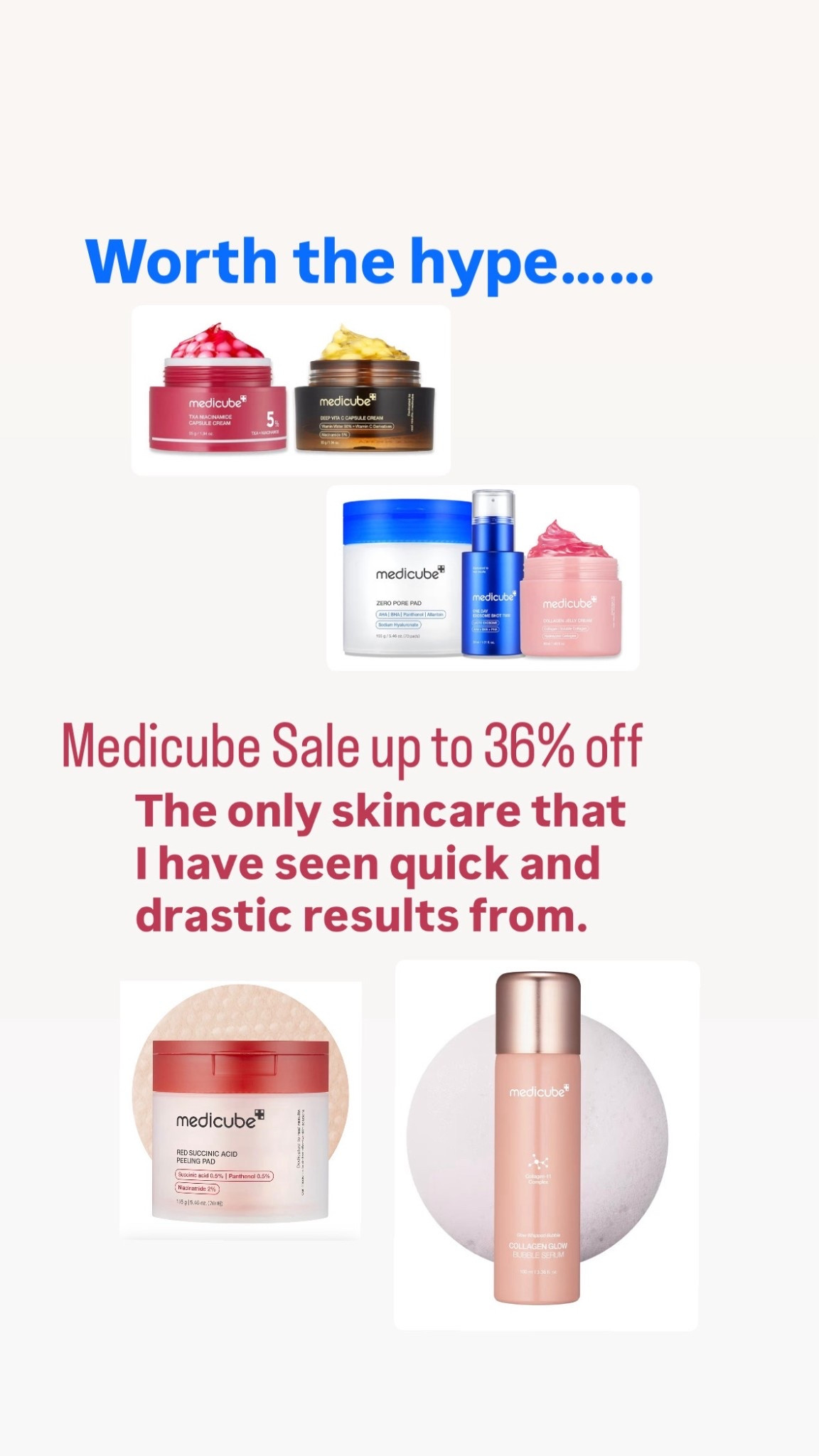 Finally skincare that’s Viral for good reason. It’s hard to know who to trust and what to buy with all the skincare ads. I saw Hailey Beaber recommended this brand (not in an ad) she shared it organically so I tried it and my skin has never looked so good. 

I was breaking out from hormones (I am 44) and of course had uneven tone and texture and all. Find the pads and the toner that fits your specific skin needs. I chose the red one because of the breakouts and the glow and moisture was a bonus I wasn’t expecting! 
The products hardly go on sale and they are all atleast 10% off right now and up to 36% off. 
The reviews back me up. 
😊I just want to be helpful, I am not easily impressed with makeup and skincare. Follow if this sounds like something you would like more of. 

#LTKBeauty #Skincare #Breakouts #MatureSkincare #MakeupForOver40 #Toner #EasyBeautyRoutine #SkincareRoutine #MatureBeautyMustHave #Over40BeautyMustHave
#ViralSkincare #ViralBeauty

#LTKselfcare #LTKSaleAlert #LTKmomlife