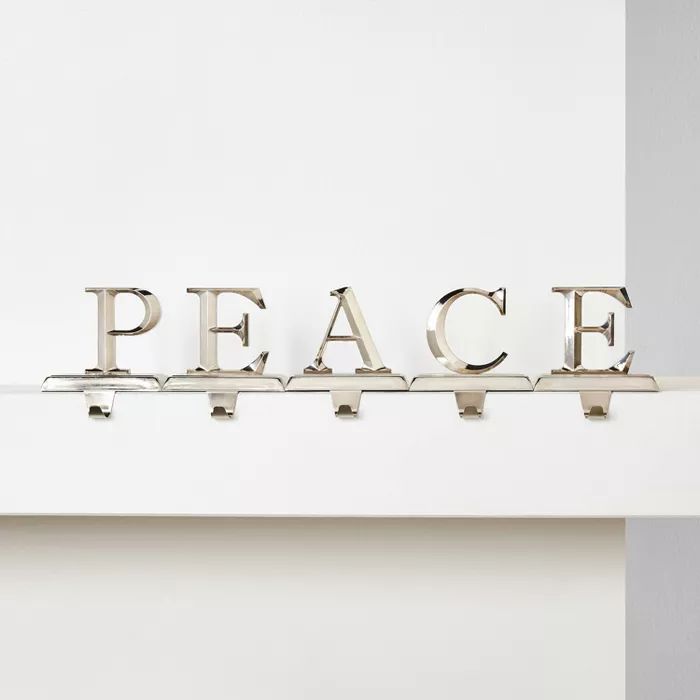 5pk PEACE Silver Christmas Stocking Holder - Wondershop™ | Target