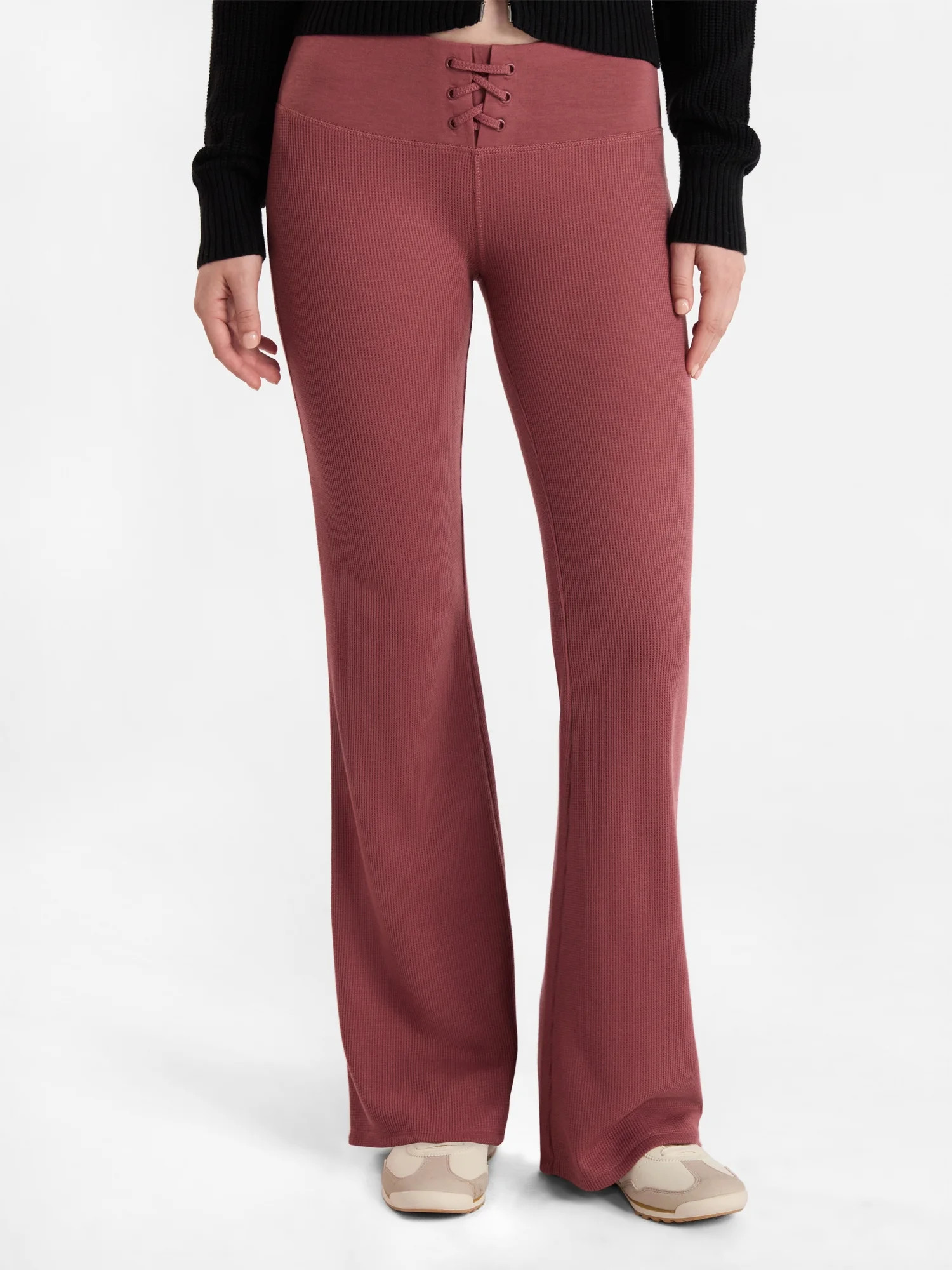 No Boundaries Waffle Knit Pants, 31.5'' Inseam, Women's | Walmart (US)