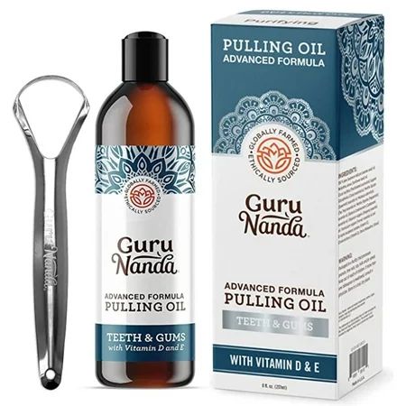 Guru Nanda Advanced Formula Pulling Oil Natural Teeth Whitening & Mouth Swish 8 fl oz. | Walmart (US)