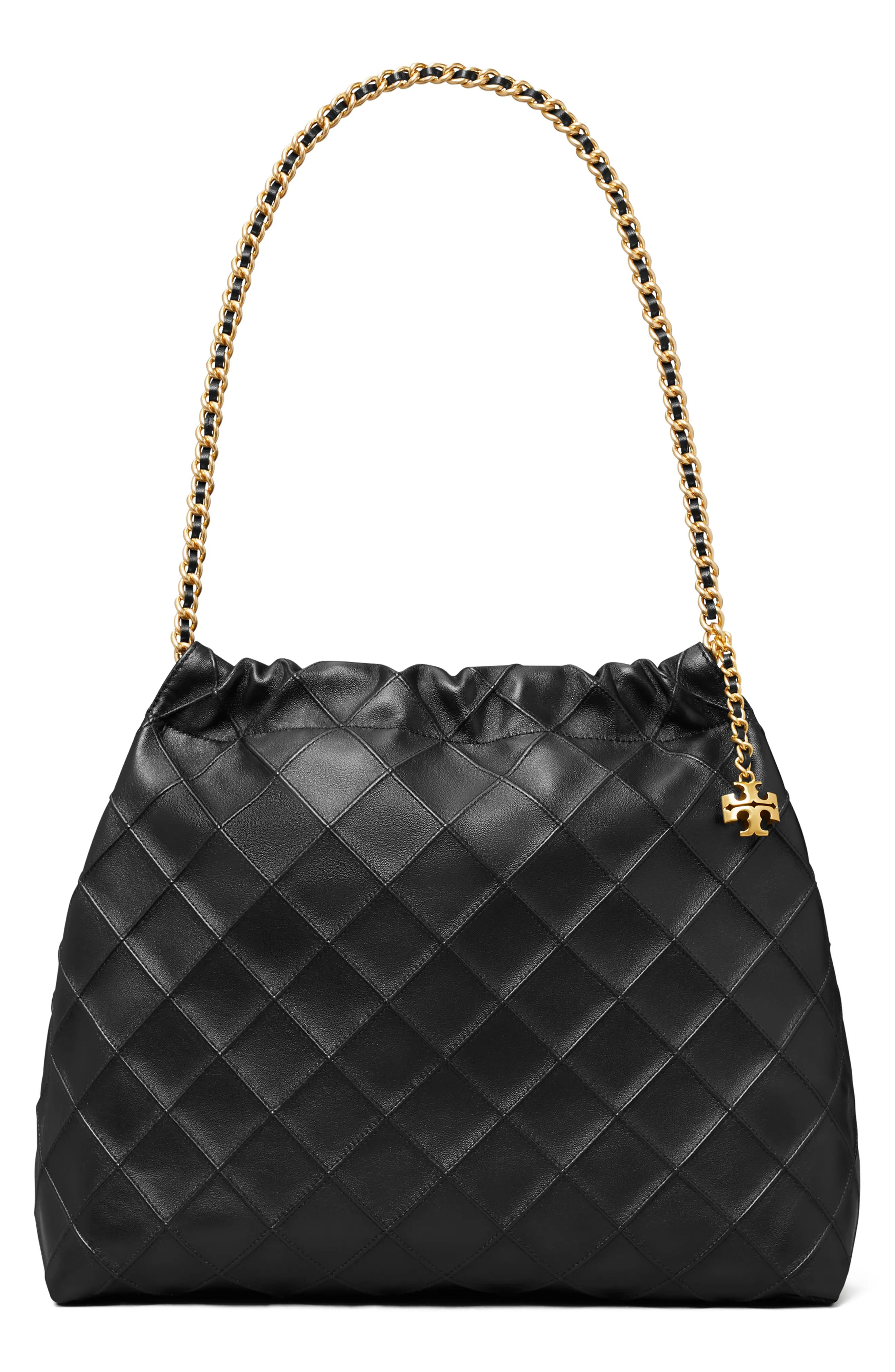 Tory Burch Fleming Quilted Leather Hobo Bag in Black at Nordstrom | Nordstrom