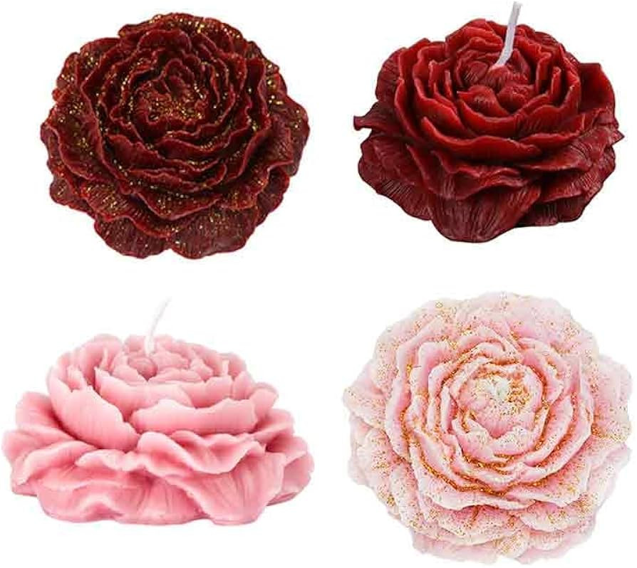 4PCS Peony Candles Red Pink Low with Temperature Candles Wax Play Candles Romantic Dripping Candl... | Amazon (US)