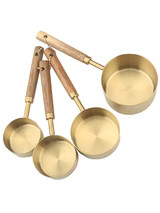 Wooden Handle Gold Plated Measuring Cups / Spoons | Goodnight Macaroon
