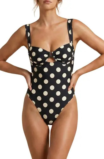 Bella Polka Dot Underwire One-Piece Swimsuit | Nordstrom