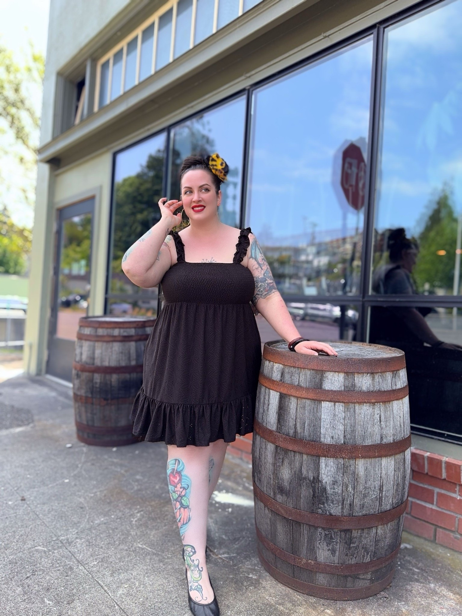 Black eyelet lace dress with smocked bodice and ruffle straps

#LTKSeasonal #LTKFindsUnder50 #LTKPlusSize