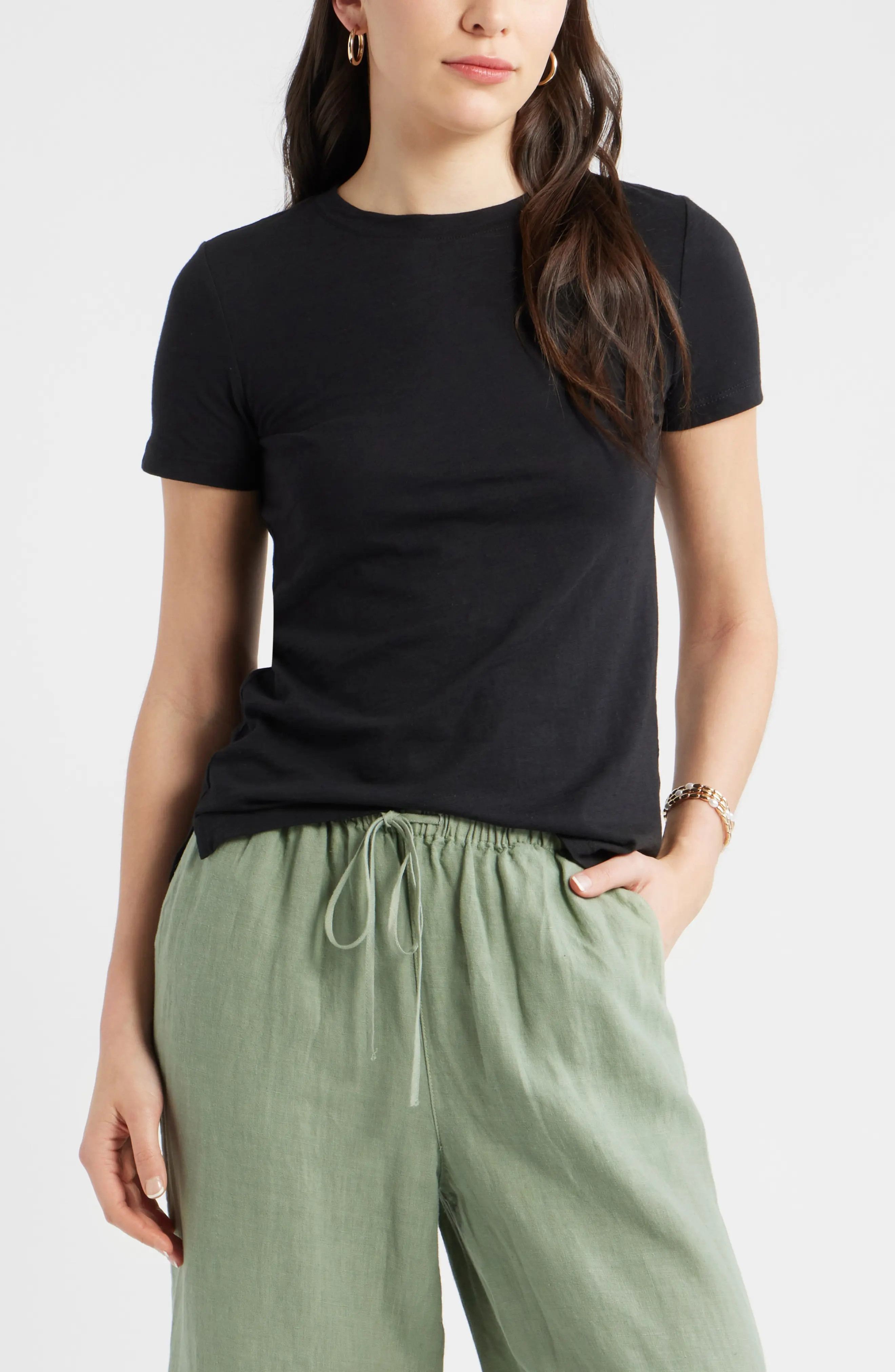 Cotton Blend Crewneck T-Shirt (Women) | Nordstrom | Nordstrom