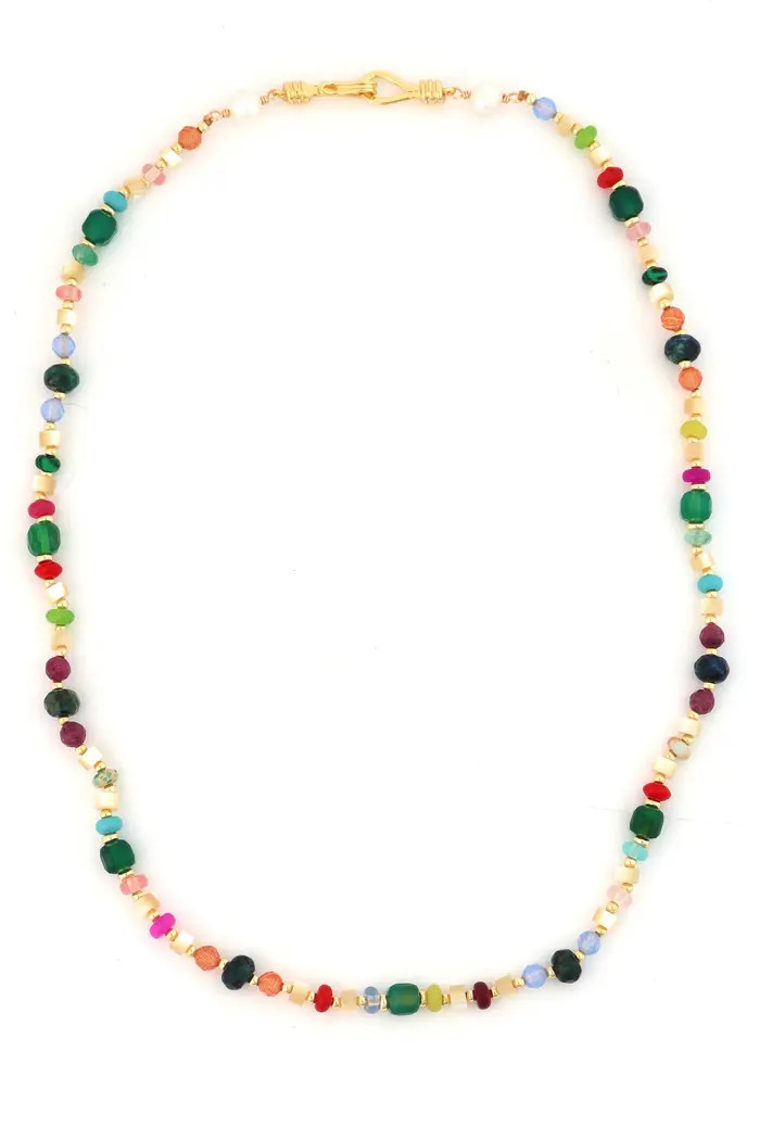 Mixed Stone & Freshwater Pearl Beaded Necklace | Nordstrom