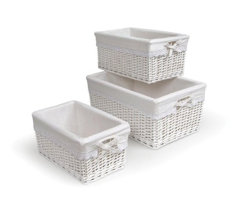 Badger Basket Three Basket Set, White | Amazon (US)