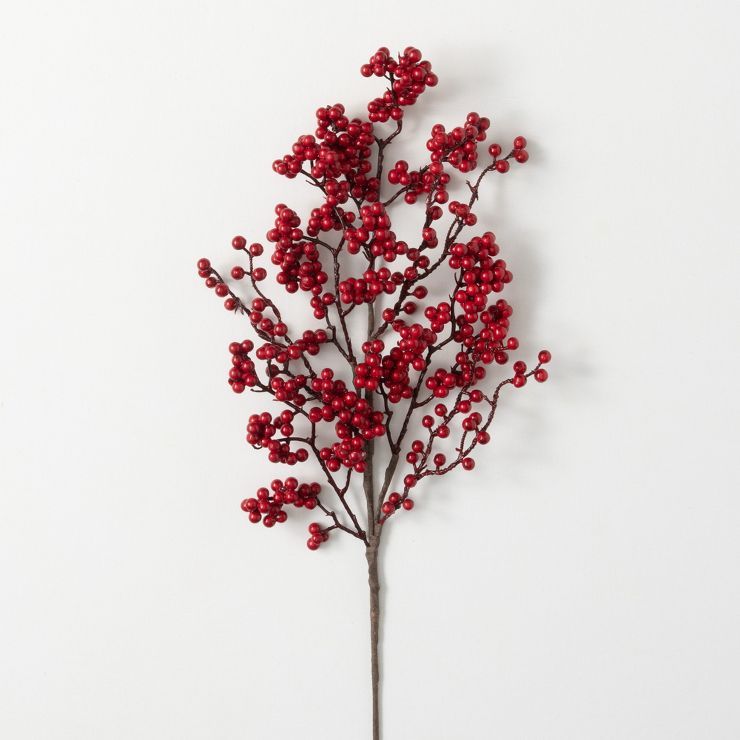 Artificial Red Berry Stem Red 29.5"H | Target