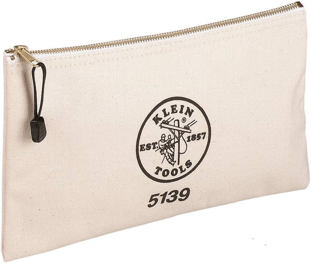Klein Tools 5139 Zipper Bag, Canvas Tool Pouch to 12.5 x 7 x 0.7 -Inch with Heavy Duty Brass Zipp... | Amazon (US)
