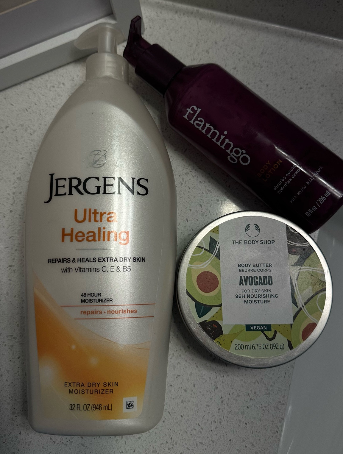 If you’ve been following my sunburn saga, here’s what I had at home before my Amazon order arrived. The Jergens Ultra Healing HURT LIKE HELL! 😫 I do not recommend on a sunburn. But, the Flamingo Lotion and Body Butter felt amazing! So if you’re going on vacation soon, pack those in case you too get the travel sunburn that dreams are not made of! 🥵☀️

#LTKswim #LTKtravel #LTKActive