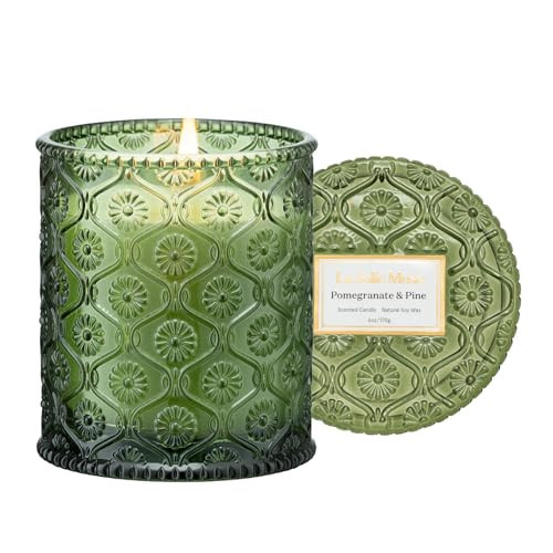 LA JOLIE MUSE Christmas Candles, Pine & Pomegranate Candle -Lemon, Pomegranate & Pine | 6 oz Natural Soy Wax | 40 Hours Clean Burn | Gift-Ready for Hosts, Gatherings | Elegant Home Décor | Amazon (US)