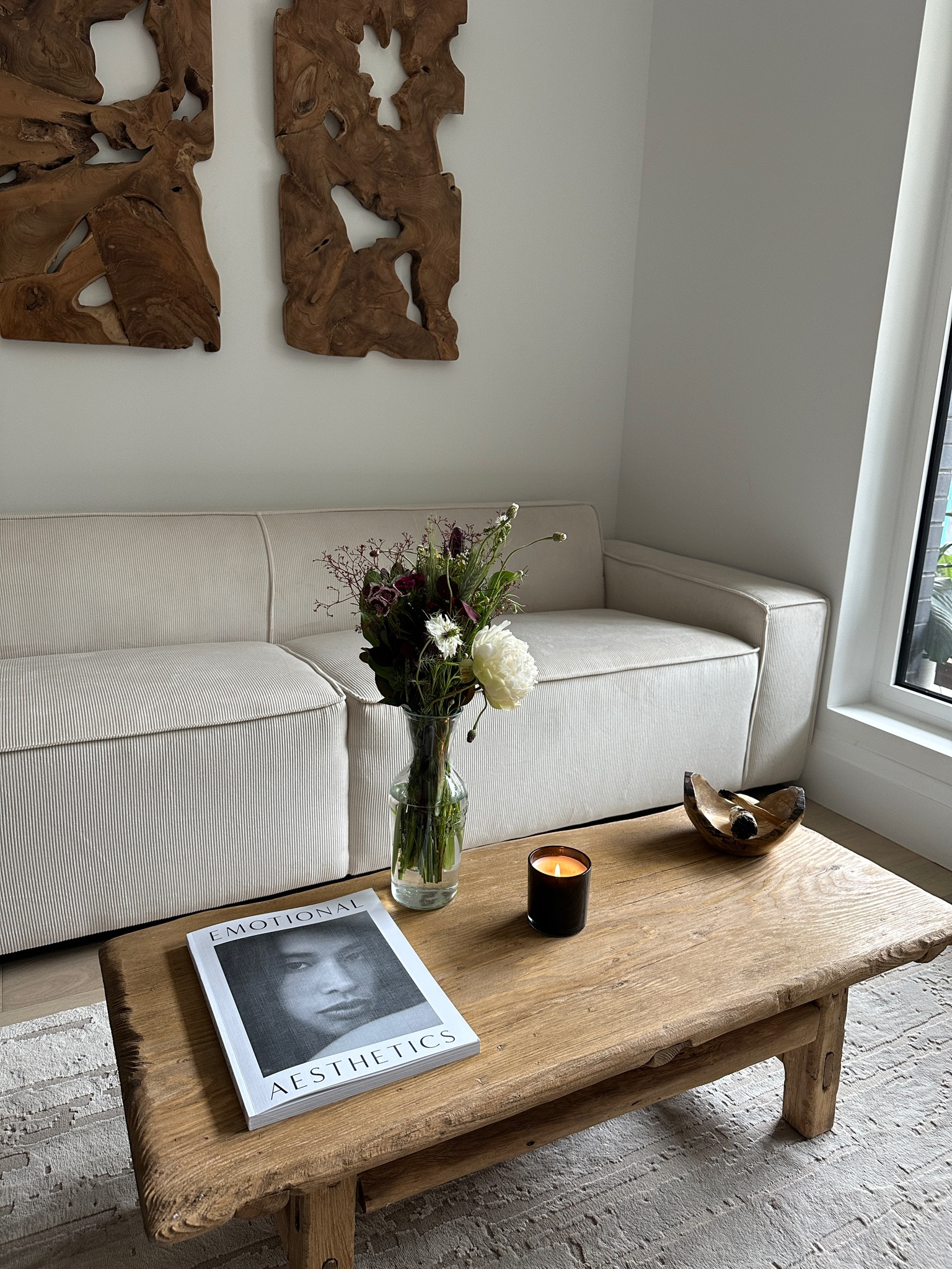 living room makeover 
Table: @etsy 
Couch: @allmodern 
Book: @browsbytaragiorgio 
Teakwood: @cb2 
Rug: @revival 

#LTKstyletip #LTKFind #LTKSeasonal