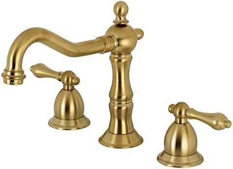 Kingston Brass KS1977AL 8 in. Widespread Bathroom Faucet, Brushed Brass, 7-9/16 Inch in Spout Rea... | Amazon (US)