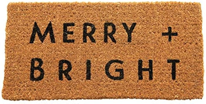 Creative Co-Op 32" L x 16" W Natural Coir Doormat Merry + Bright | Amazon (US)