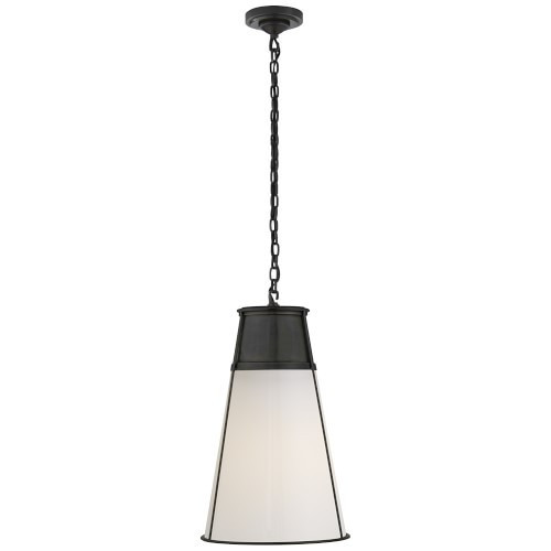 Robinson Pendant, White Glass, Large, Oiled Bronze | Williams-Sonoma