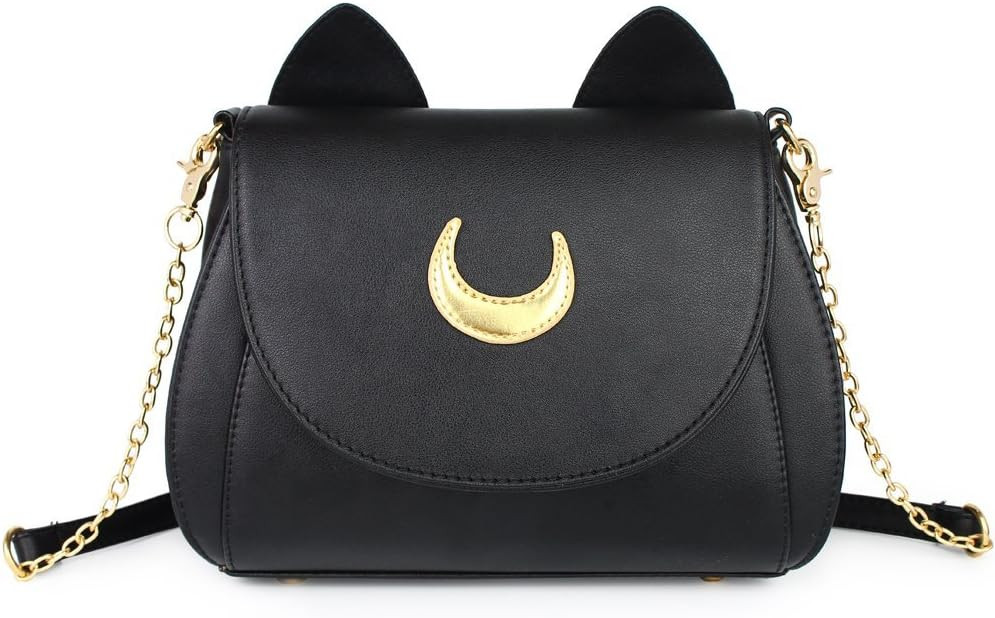 Women's Moon Purses Crossbody Bags Pu Leather Gothic Purse Cat Handbags Girls Black Shoulder Bags | Amazon (US)