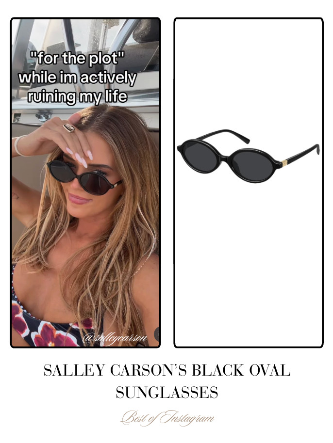 Salley Carson's Black Oval Sunglasses 📸= @salleycarson 

 