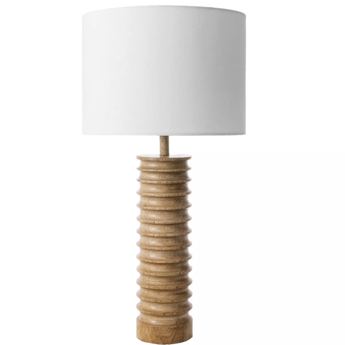 nuLOOM Durham 25" Wood Spiral Table Lamp Lighting - Natural 25" H x 13" W x 13" D | Target