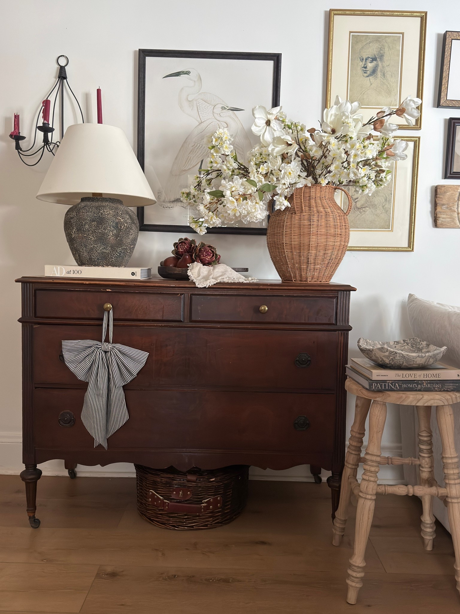 The best cherry blossom stem! 

 Faux stems, cherry blossoms, vintage finds, beautiful, living room 