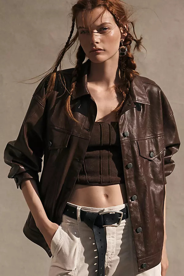 The Weston Boyfriend Jacket by Pilcro: Faux Leather Edition | Anthropologie (US)