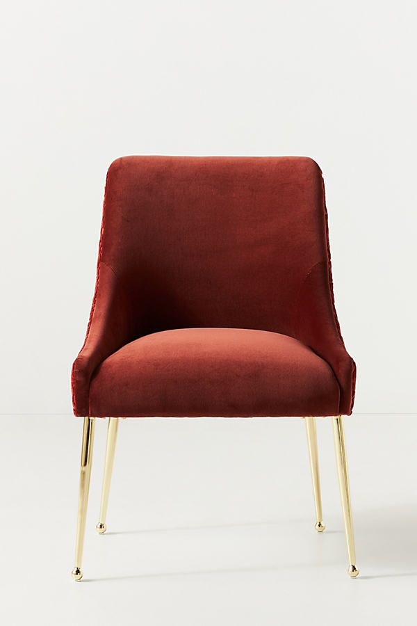 Burnout Velvet Elowen Chair By Anthropologie in Orange | Anthropologie (US)