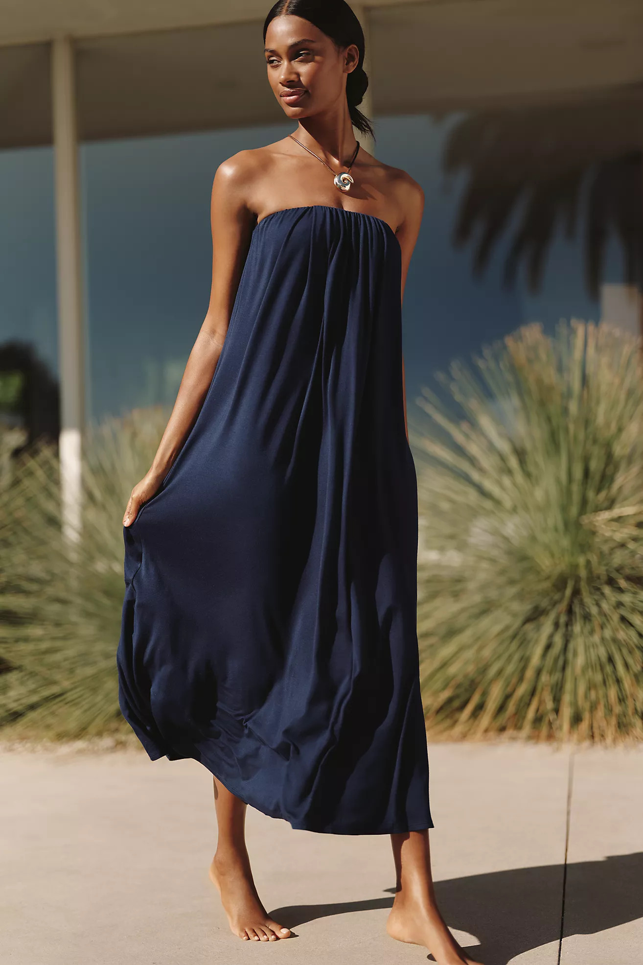 Celandine Strapless Midi Dress | Anthropologie (US)
