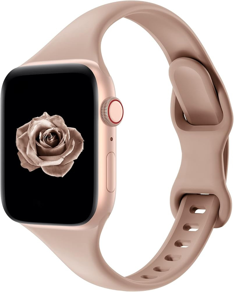 Acrbiutu Bands Compatible with Apple Watch 38mm 40mm 41mm 42mm 44mm 45mm 49mm, Slim Thin Narrow R... | Amazon (US)