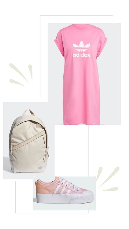 Adidas Women’s Back Pack, Graphic Pink tshirt Dress, and Sneakers #adidas #adidasgashion #adidaswomen 

#LTKfamily #LTKFind #LTKBacktoSchool