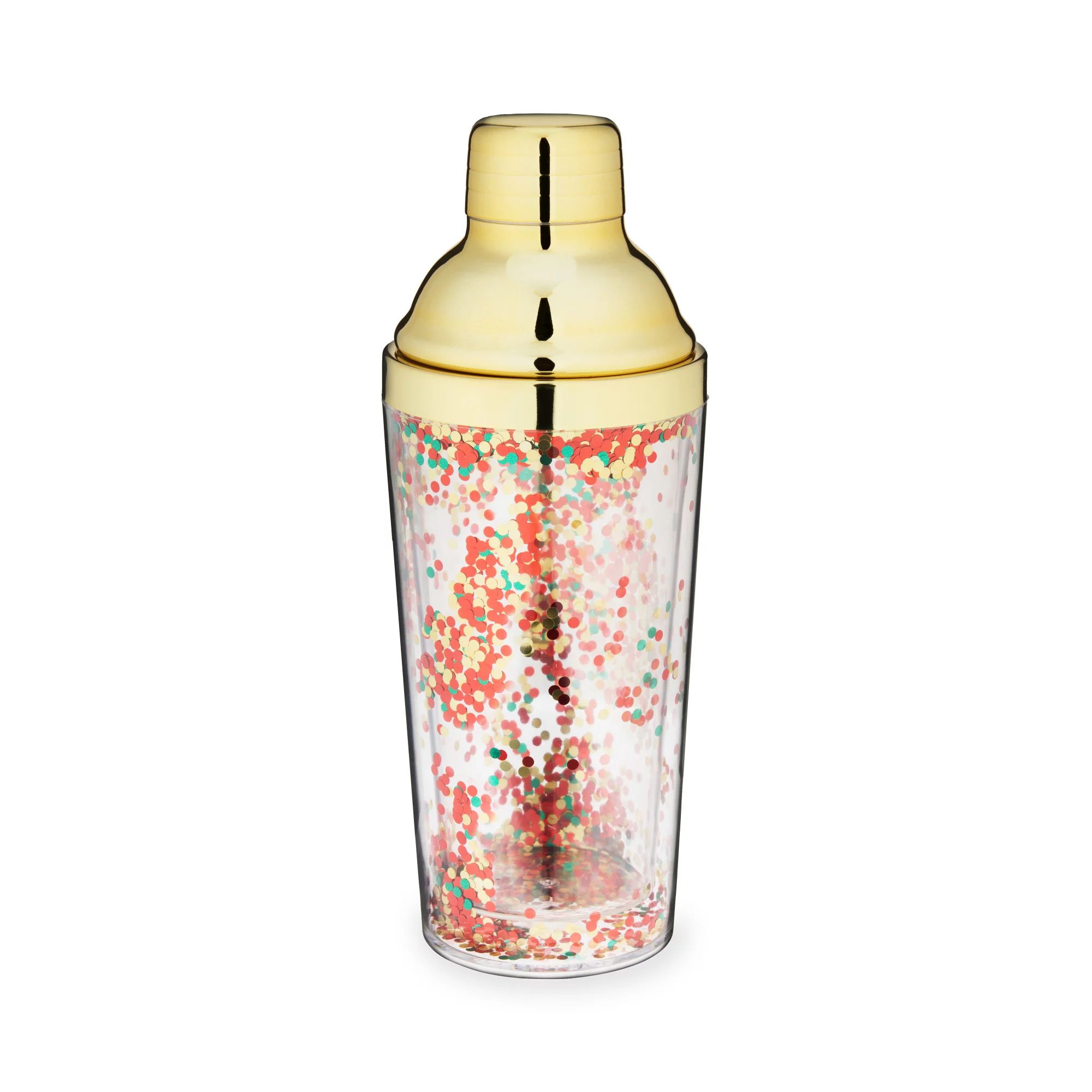 Blush Confetti Cute Cocktail Shaker with Lid and Built-in Strainer, Fun Bar Tool and Accessory, B... | Walmart (US)
