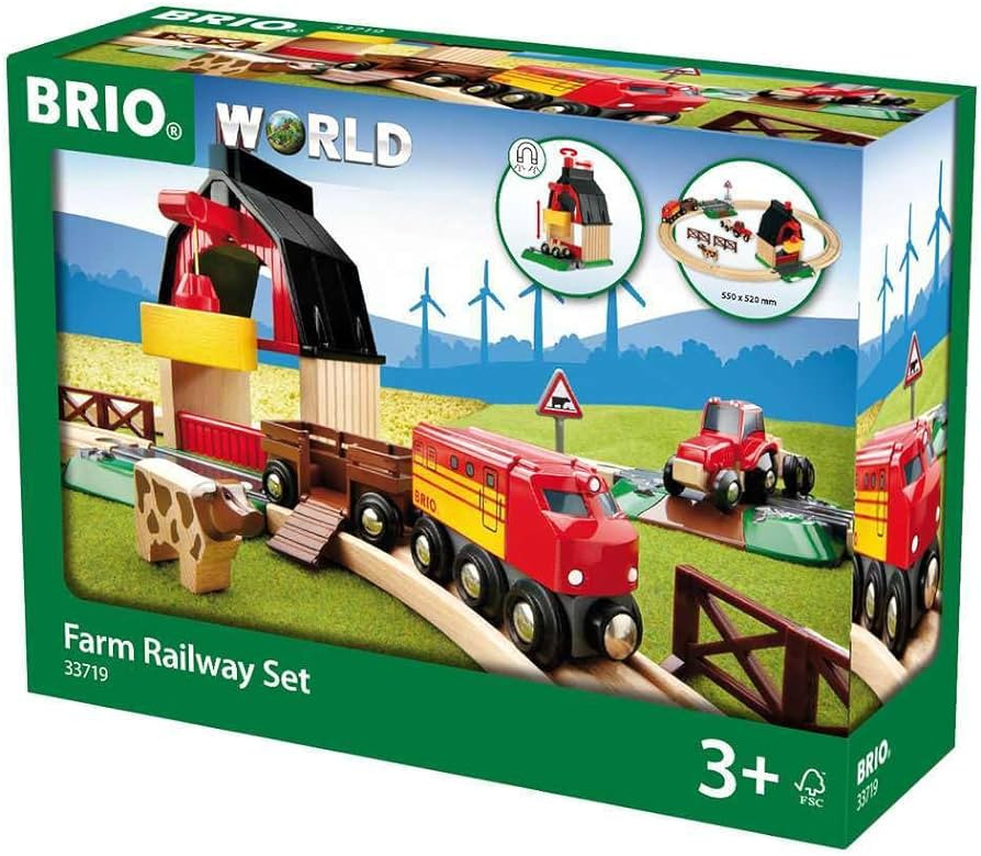 BRIO 33719 Farm Railway Playset – Interactive Toy Train Set for Kids | FSC-Certified Wood | Exp... | Amazon (US)