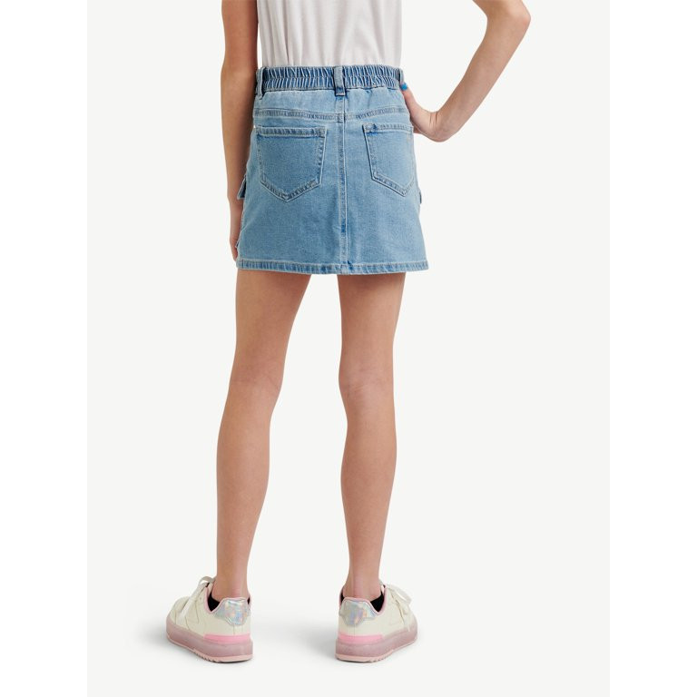 Justice Girls Denim Cargo Skirt, Sizes 6-18, Slim & Plus - Walmart.com | Walmart (US)