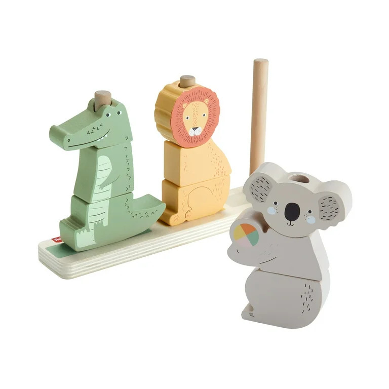 Fisher-Price Wooden Stack & Sort Animals Stacking Toy for Development Play, Baby & Toddler 1Y+, 1... | Walmart (US)
