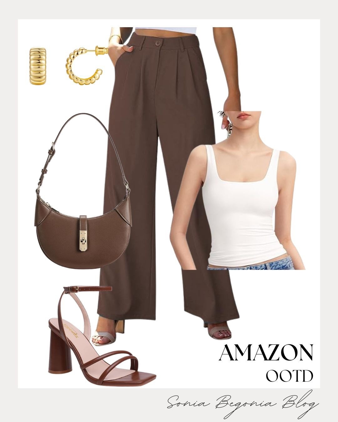 Chocolate Tones & High-Waist Trousers! ☕️

Embrace a sophisticated, monochromatic vibe with this perfectly balanced everyday look from Amazon, all under $50! I am obsessed with the statement piece: the rich chocolate brown high-waisted pleated trousers that offer a tailored yet relaxed fit. Balance the structured bottoms with a simple, crisp white square-neck tank top. Finish the look with tonal accessories: a sleek brown crescent shoulder bag, strappy heeled sandals, and chunky gold hoops for a touch of polished glam!

#AmazonFashion
#ChocolateBrown
#TrousersOutfit
#OOTD
#AmazonFinds
#NeutralAesthetic
#QuietLuxury
#EverydayChic
#SpringStyle
#AffordableFashion
#MinimalistStyle
#LTKUnder50
#WorkWearStyle
#StreetStyleInspo
#CleanGirlAesthetic


#LTKootd #LTKspringtrends #LTKspring
