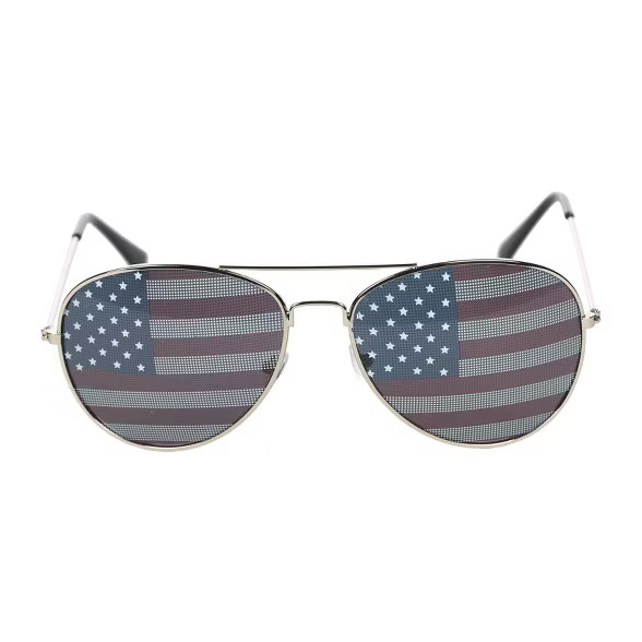 Metal Sunglasses Aviator Red White Blue - Sun Squad™ | Target