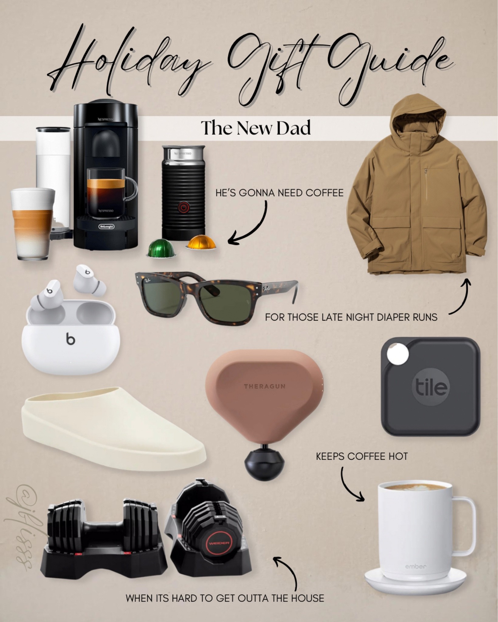 Ember, nespresso machine, rayban sunglasses, Beats by Dre, Fear of God California, home gym, theragun, gifts for him, new dad

#LTKfamily #LTKmens