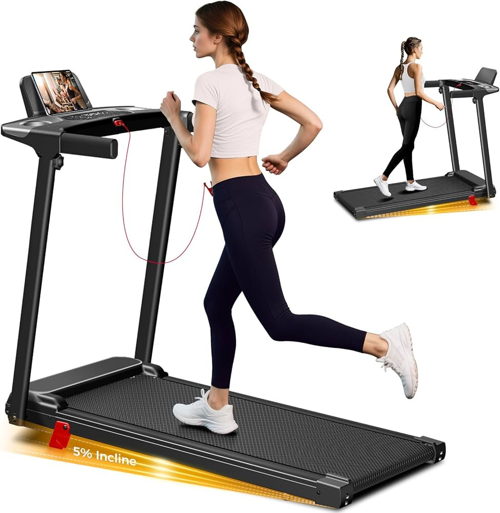 Portable Treadmill with Incline, 3.0HP Walking Pad with Handle Bar, 3-in-1 Foldable Treadmill for... | Amazon (US)