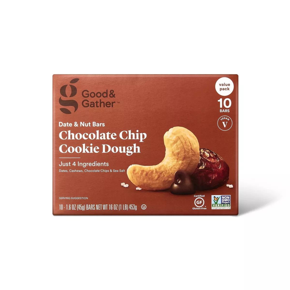 Date and nut Bars Chocolate Chip Cookie Dough - 16oz/10ct - Good & Gather™ | Target