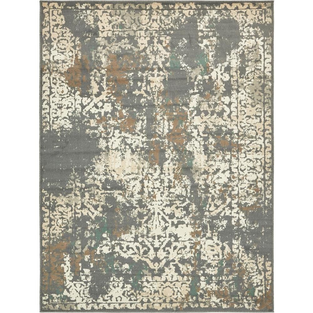 Unique Loom Tuareg Mirage Gray 9' 0 x 12' 0 Area Rug-3138722 - The Home Depot | The Home Depot