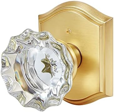 CLCTK Premium Glass Door Knobs, Bathroom Bedroom Door Knobs with Lock, Privacy Gold Door Knob Int... | Amazon (US)
