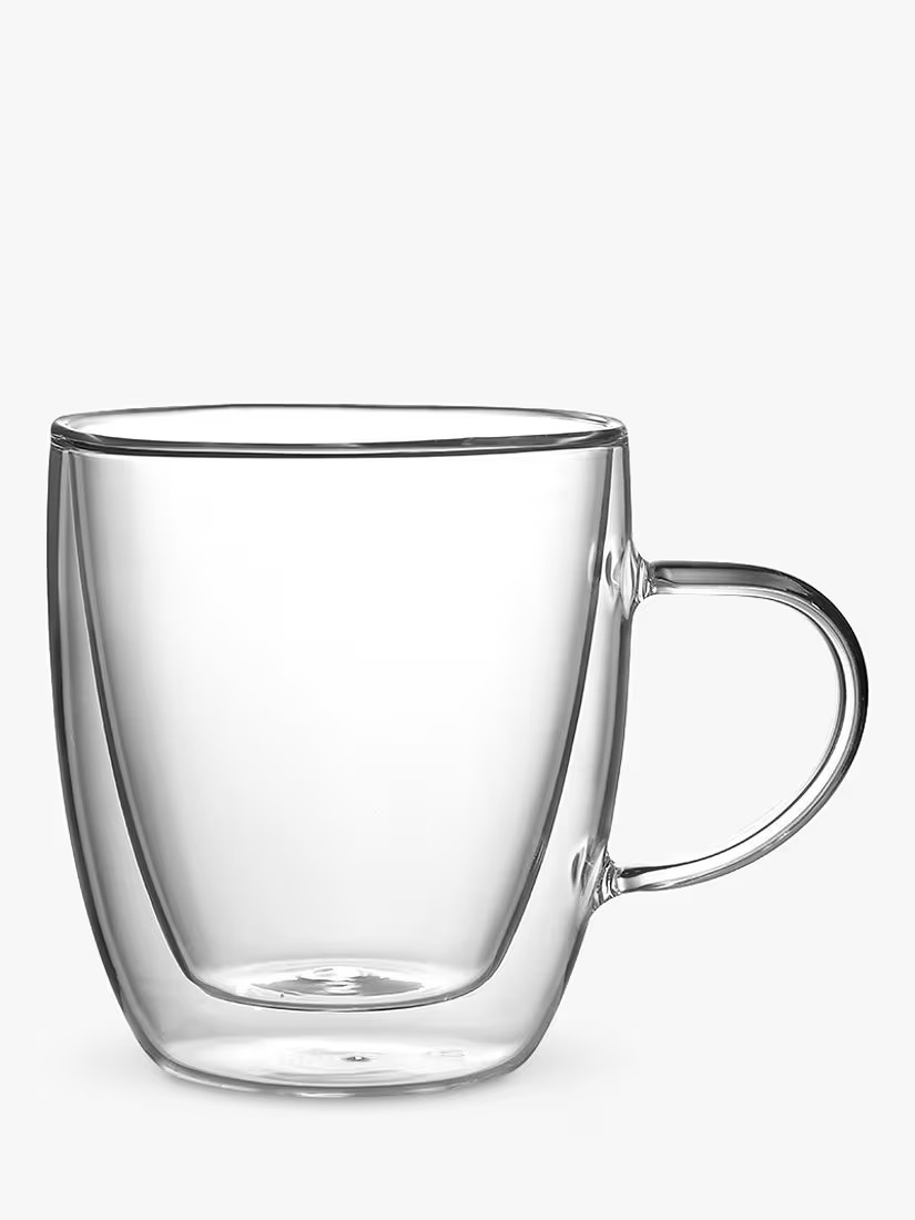 Bialetti Capri Double Walled Coffee Glasses, Set of 2, 350ml, Clear | John Lewis (UK)