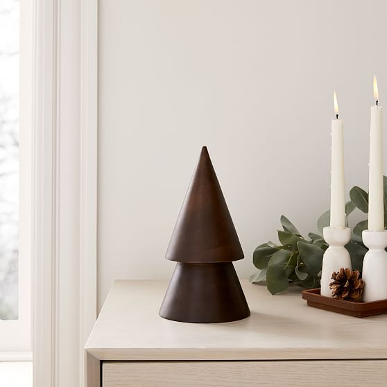 Stacked Wood Tree, Cool Walnut, Small | West Elm (US)