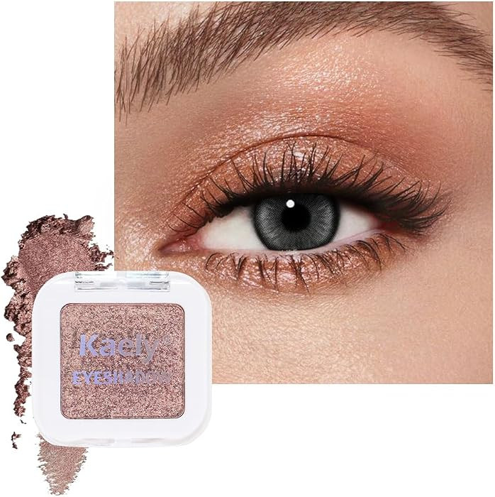 Kaely Pressed Single Eyeshadow Makeup, Amber Rush Shimmer Highly Pigmented Monochrome Eye Shadow ... | Amazon (US)