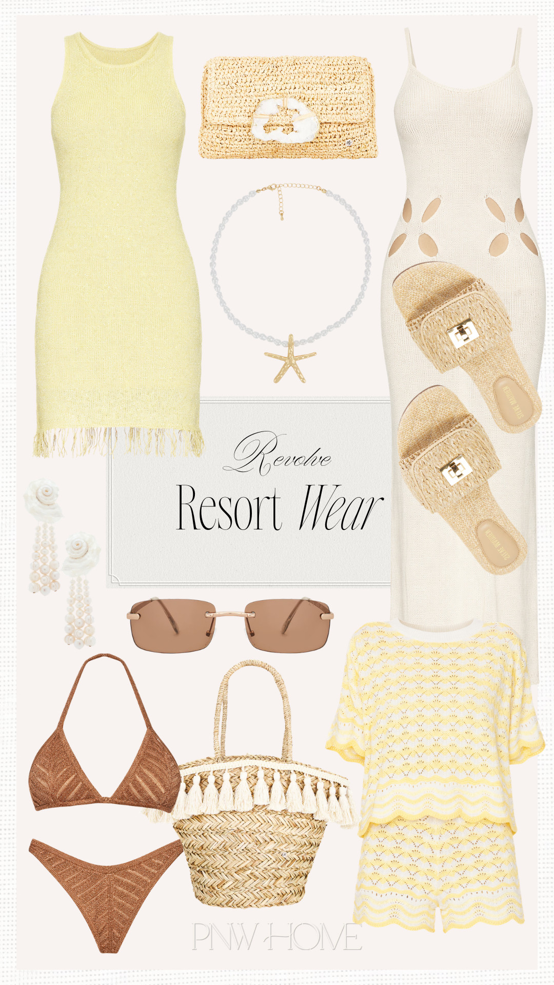 Loving these resort wear finds from Revolve!

butter yellow dress, butter yellow matching set, crochet set, coverup, vacation dress, spring break looks, spring break style, spring break outfit, spring break fashion, vacation looks, vacation style, vacation outfit, straw handbag, raffia handbag, beach bag, starfish necklace, sandals, slides, summer shoes, summer style, summer fashion, summer outfit, beach day, beach look, poolside look, brown bikini, swimwear, swimsuit, bathing suit, sunglasses, seashell earrings, mini dress 

 #LTKootd #LTKSwim #LTKTravel
