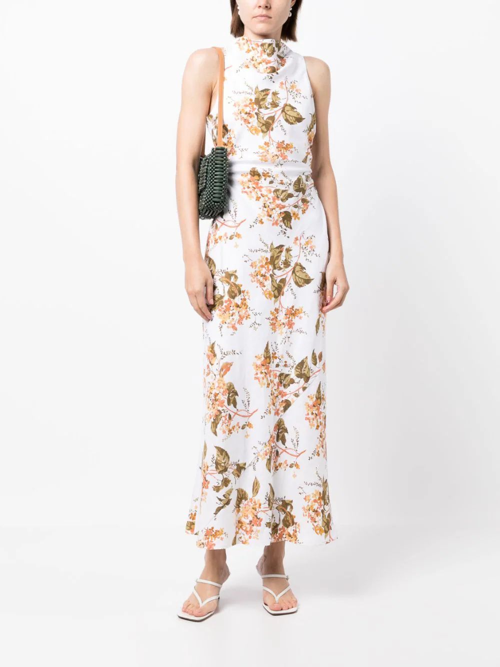 Reformation Casette Linen Midi Dress - Farfetch | Farfetch Global